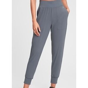 Gap Fit Studio High Rise Jogger Pants Women Sz L Gray Active Power You Pockets